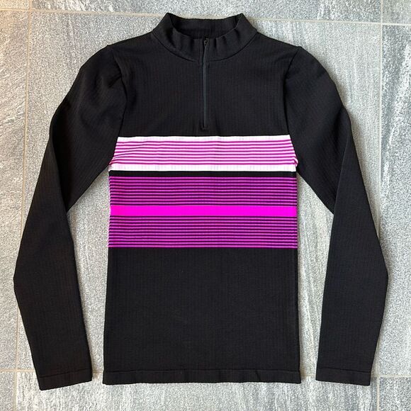 NWOT Free People Pullover 1/4 Zip Athletic Fitted Long Sleeve Mock Neck Top M/L - Picture 2 of 13